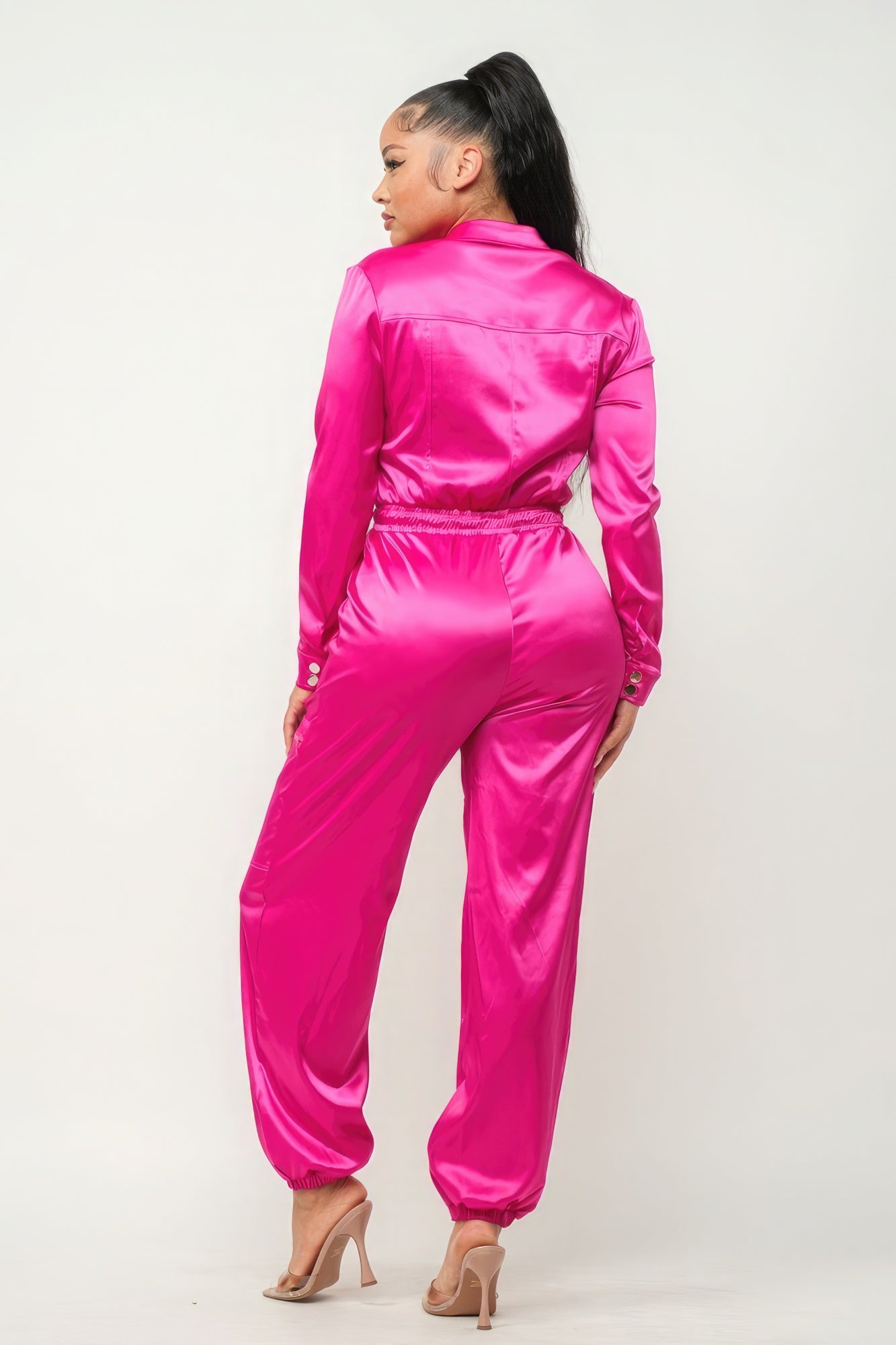 Front Zipper Pockets Top And Pants Jumpsuit-Product Type | Naughty Smile Fashion