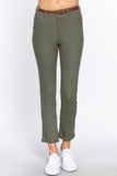 Cotton-span Twill Belted Long Pants