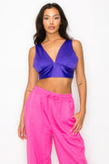 Smock V-neck Satin Bra Top-Product Type | Naughty Smile Fashion