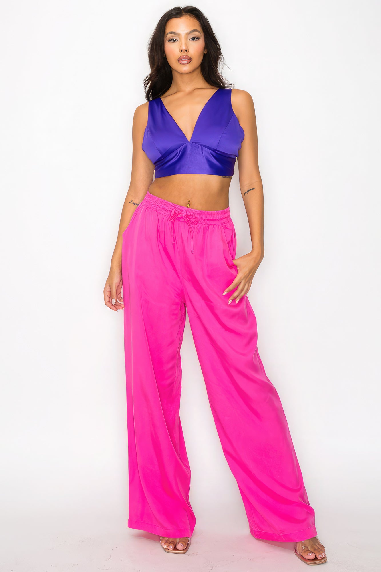 Smock V-neck Satin Bra Top-Product Type | Naughty Smile Fashion
