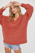V Neck Oversized Sweater-Product Type | Naughty Smile Fashion
