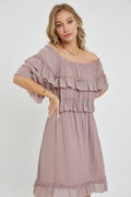 Off Shoulder Ruffle Dress-Product Type | Naughty Smile Fashion