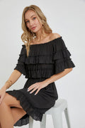 Off Shoulder Ruffle Dress-Product Type | Naughty Smile Fashion