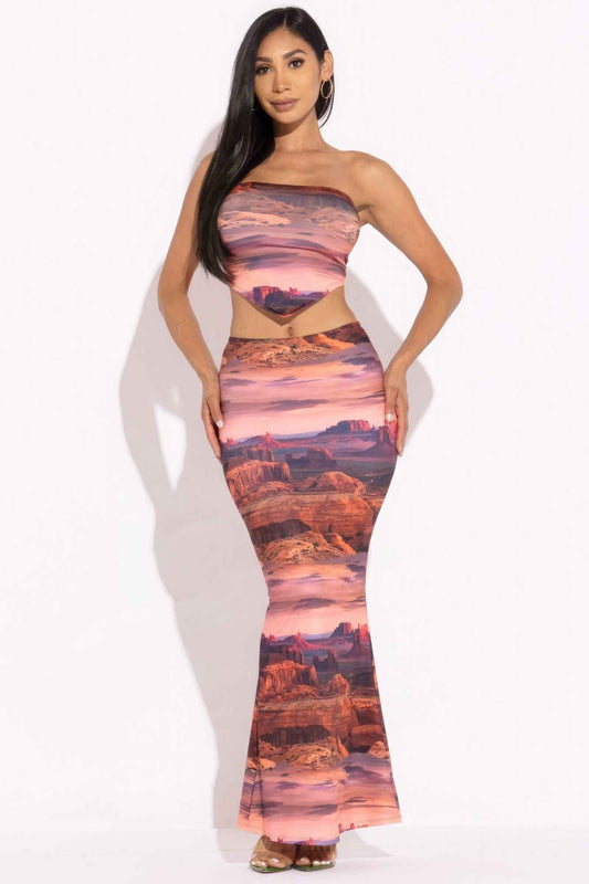 Sale - Printed Tube Top And Maxi Skirt – On Sale Now