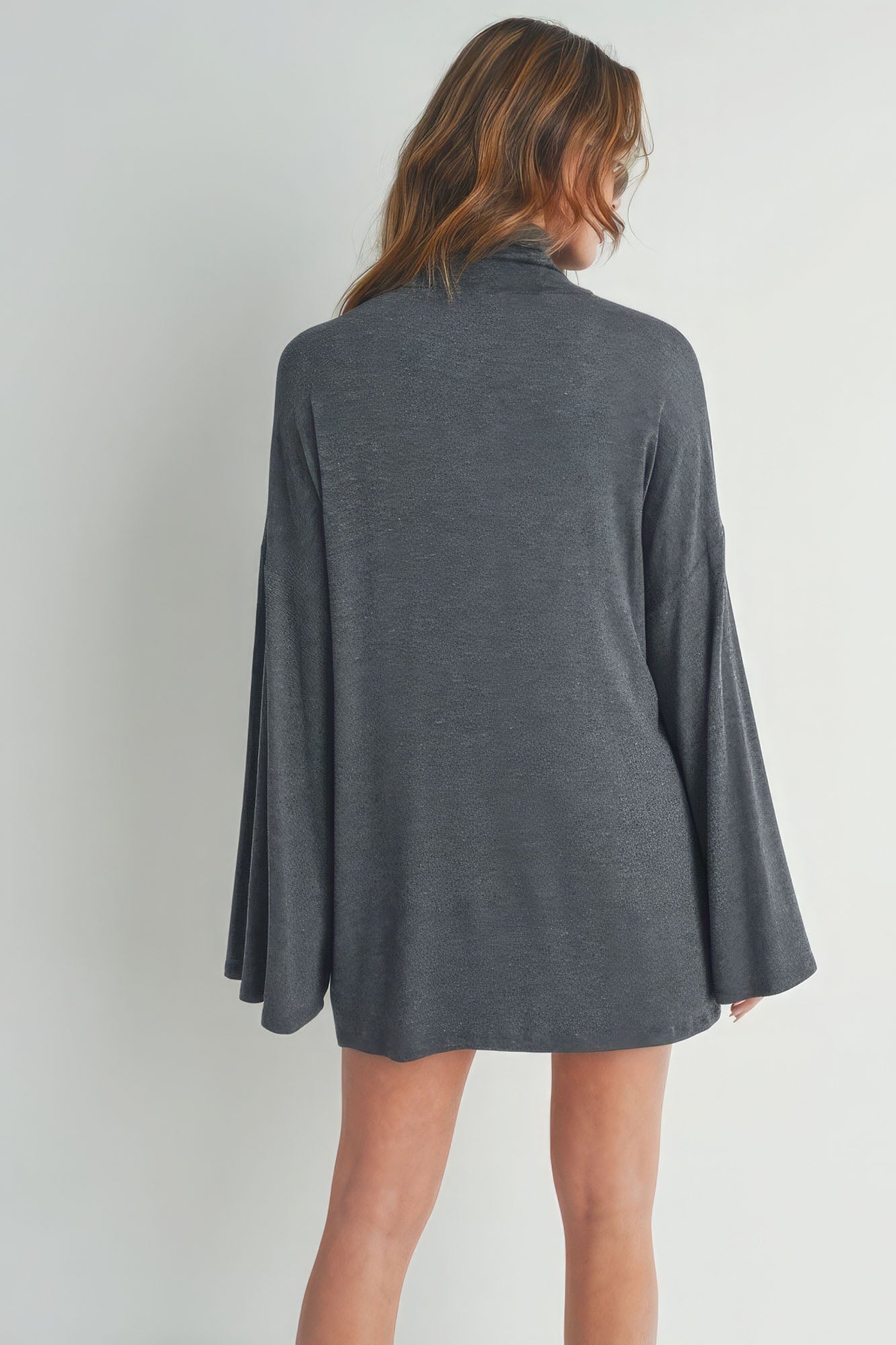 Bell Sleeve Turtle Neck Dress-Product Type | Naughty Smile Fashion