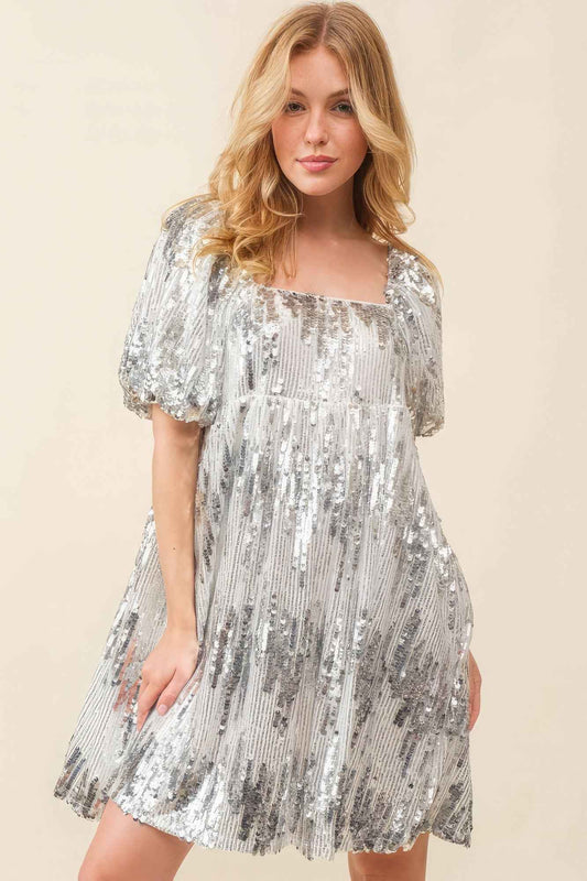 Sale - Sequin Babydoll Mini Dress – On Sale Now
