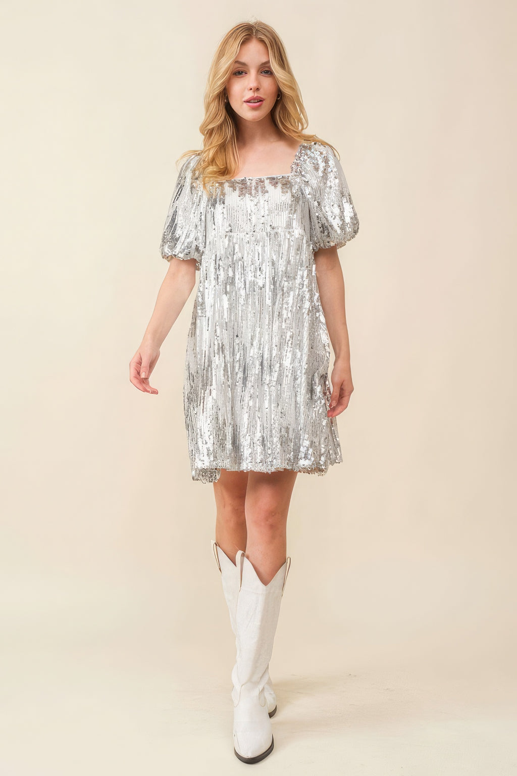 Sequin Babydoll Mini Dress-Product Type | Naughty Smile Fashion