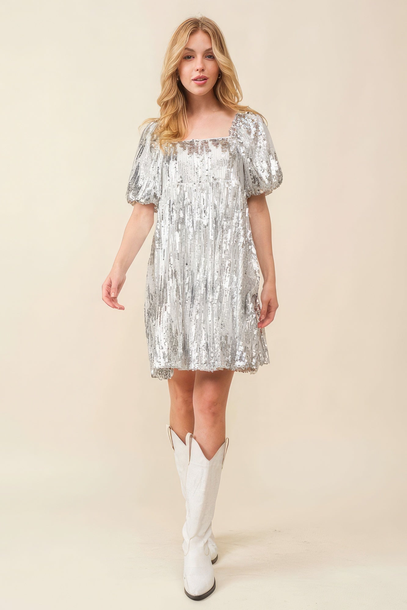 Sequin Babydoll Mini Dress-Product Type | Naughty Smile Fashion