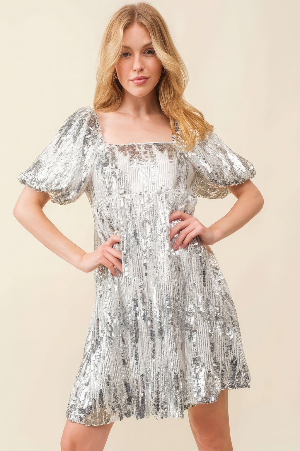 Sequin Babydoll Mini Dress-Product Type | Naughty Smile Fashion