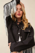 Howdy Sequin Fringe And Star Patches Jacket-Product Type | Naughty Smile Fashion