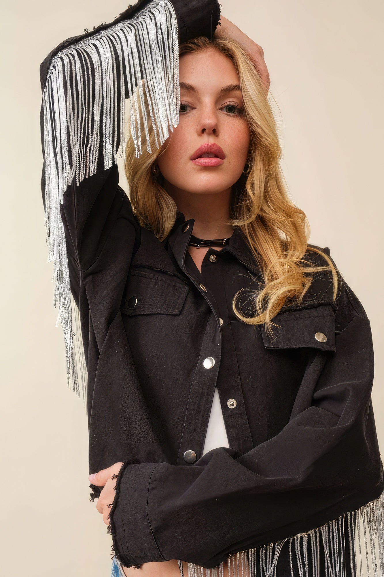 Sale - Howdy Sequin Fringe And Star Patches Jacket – On Sale Now
