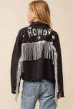 Howdy Sequin Fringe And Star Patches Jacket