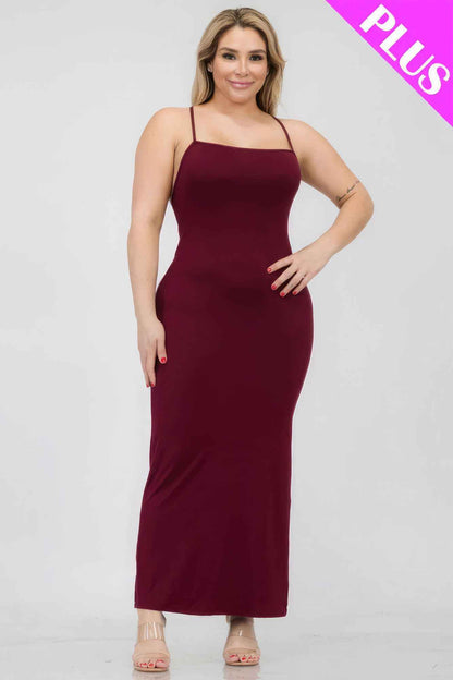 Plus Size Crisscross Back Split Thigh Maxi Dress – Stylish & Comfortable – men’s fashion, stylish and versatile