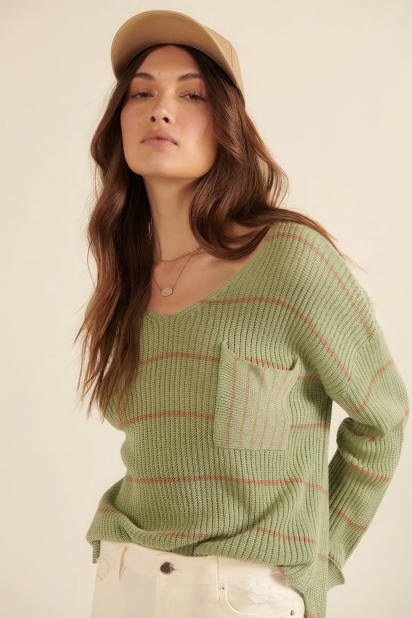 Sale - Striped Rib-knit Oversized Pocket Sweater – On Sale Now