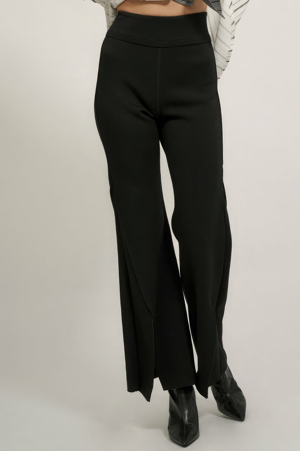 Solid Raw Edge Expose Seam Flare Pants-Product Type | Naughty Smile Fashion