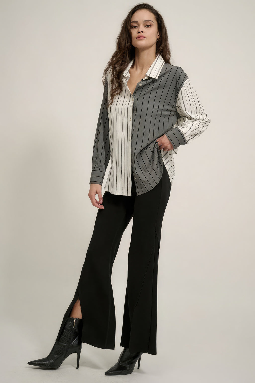 Solid Raw Edge Expose Seam Flare Pants-Product Type | Naughty Smile Fashion