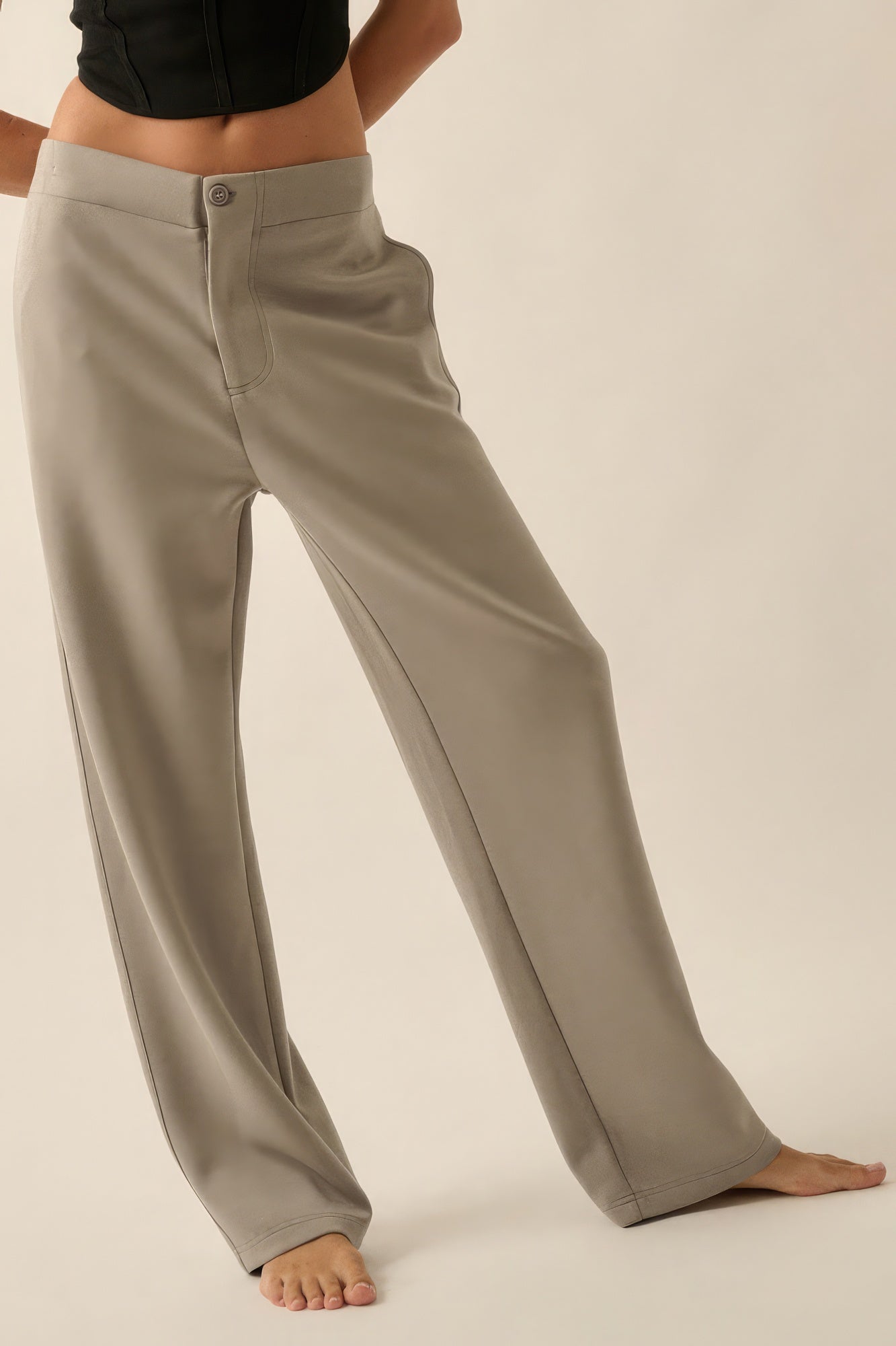 Premium Scuba High Waist Button Zip Up Fly Pants – multicolor, fashion, women style