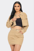 Embroidered cropped shirt set-Product Type | Naughty Smile Fashion