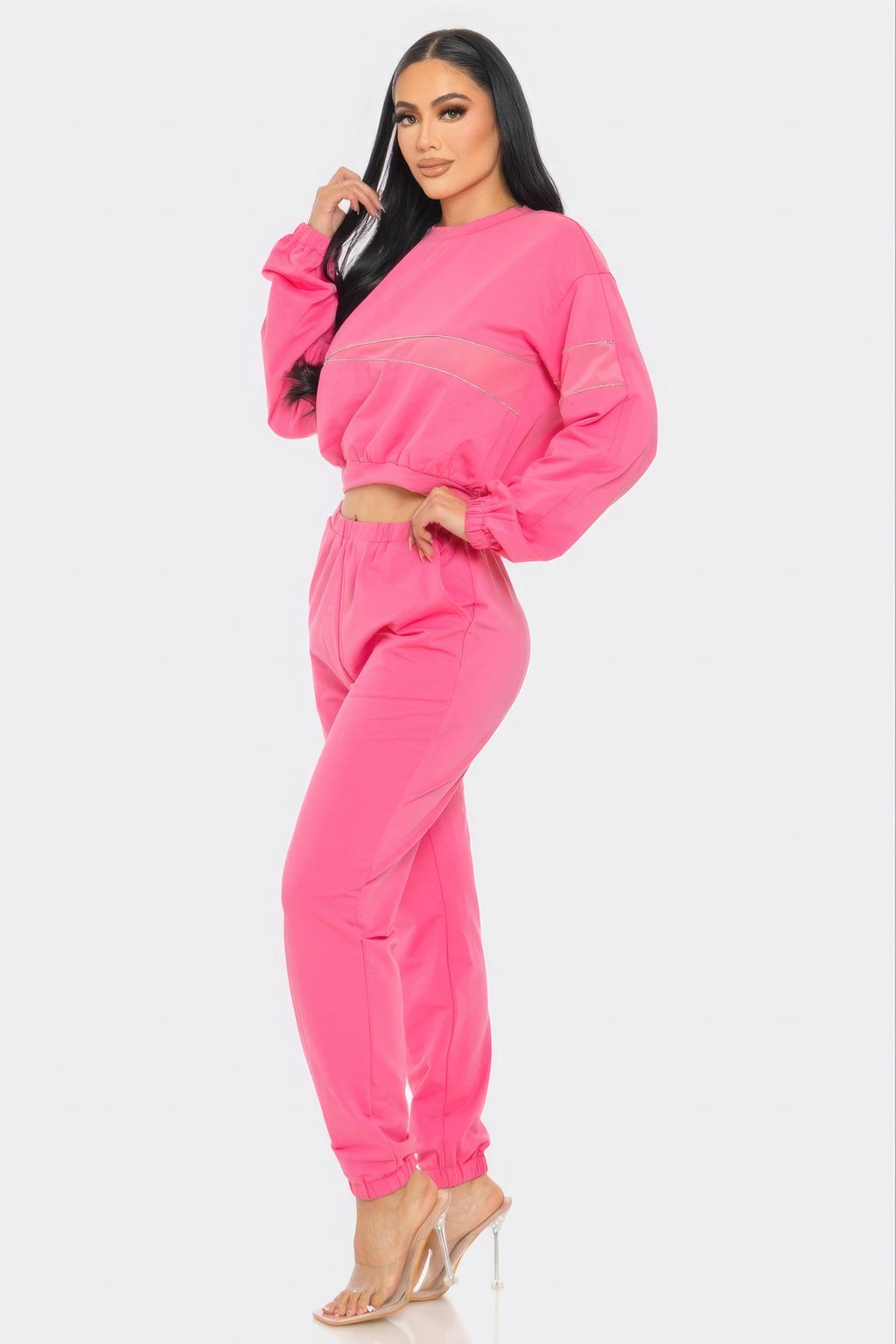 Terry Mesh & Rhinestone Detail Set-Product Type | Naughty Smile Fashion