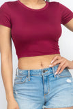 Short Sleeve Roundneck Crop Top