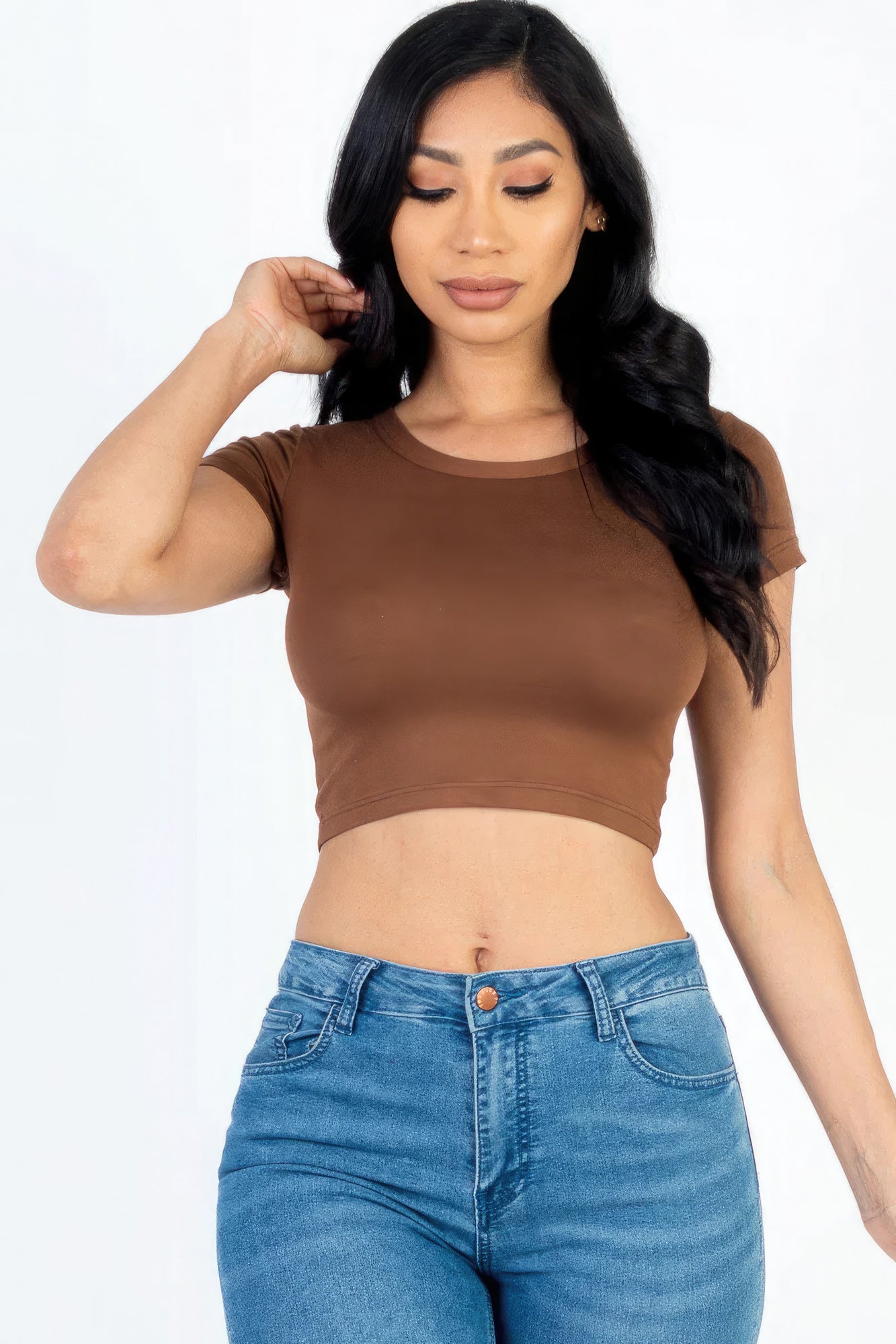 Sale - Short Sleeve Roundneck Crop Top – On Sale Now