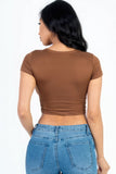 Short Sleeve Roundneck Crop Top