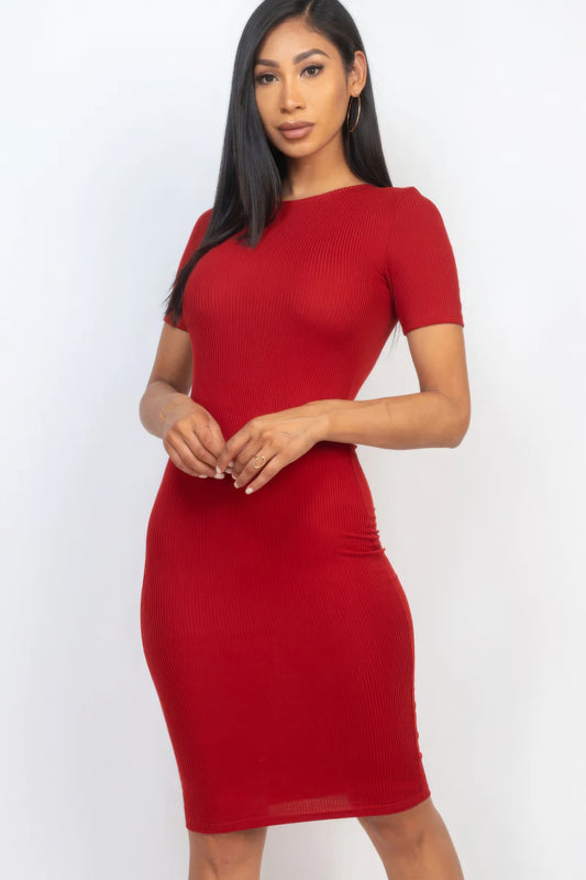 Sale - Ribbed Bodycon Midi Dress – On Sale Now