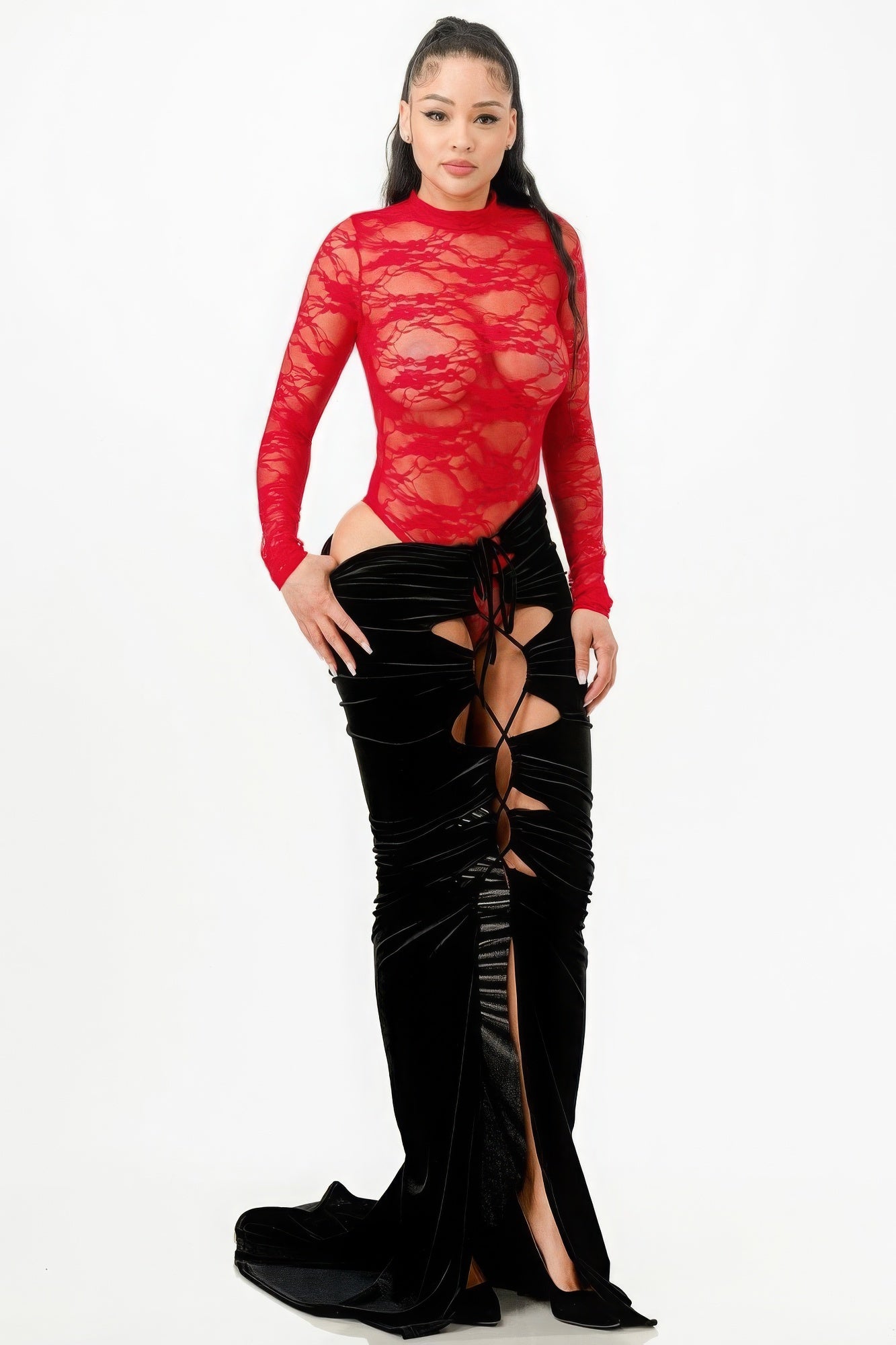 Lace Bodysuit & Mermaid Skirt-Product Type | Naughty Smile Fashion