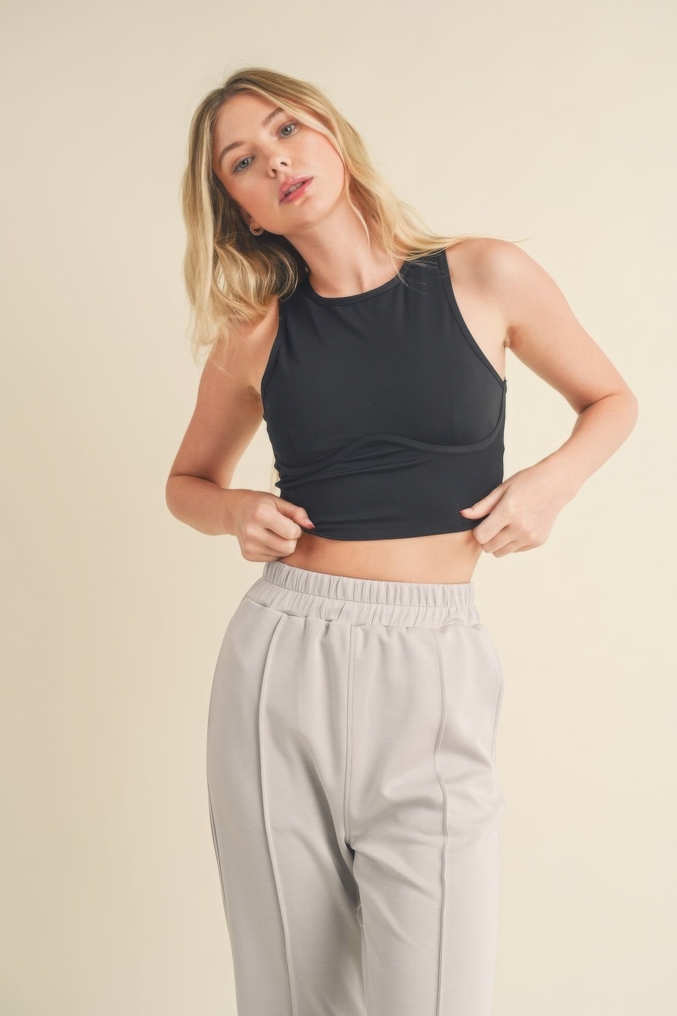 Corset Inspired Cropped Tank Top-Product Type | Naughty Smile Fashion