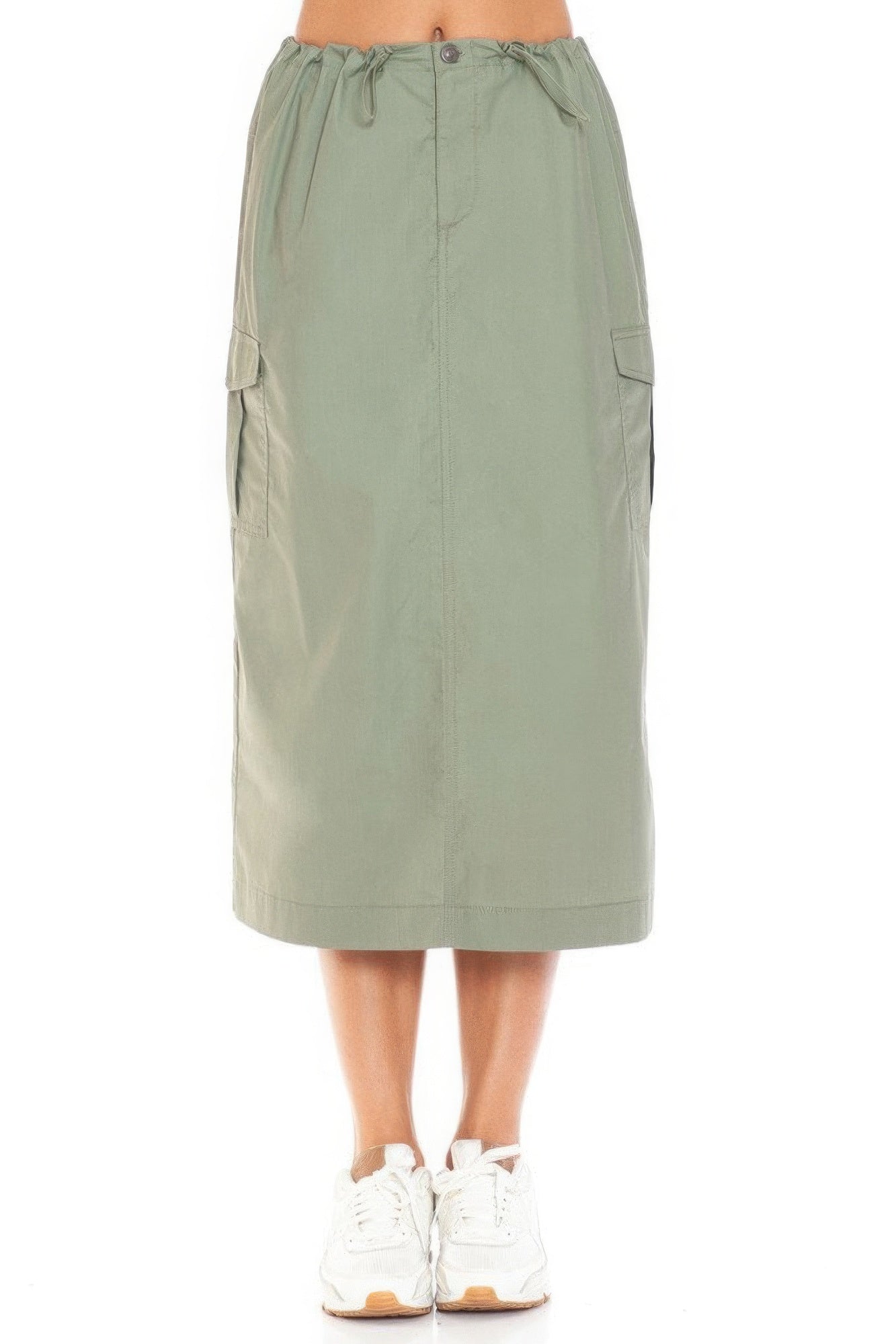 Sale - Cargo Midi Skirt With Drawstring - Stylish and Versatile Cargo Skirt – On Sale Now