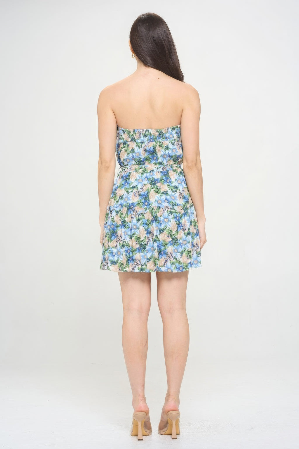 Berry Flower Ruffle Tube Top Mini Dress-Product Type | Naughty Smile Fashion