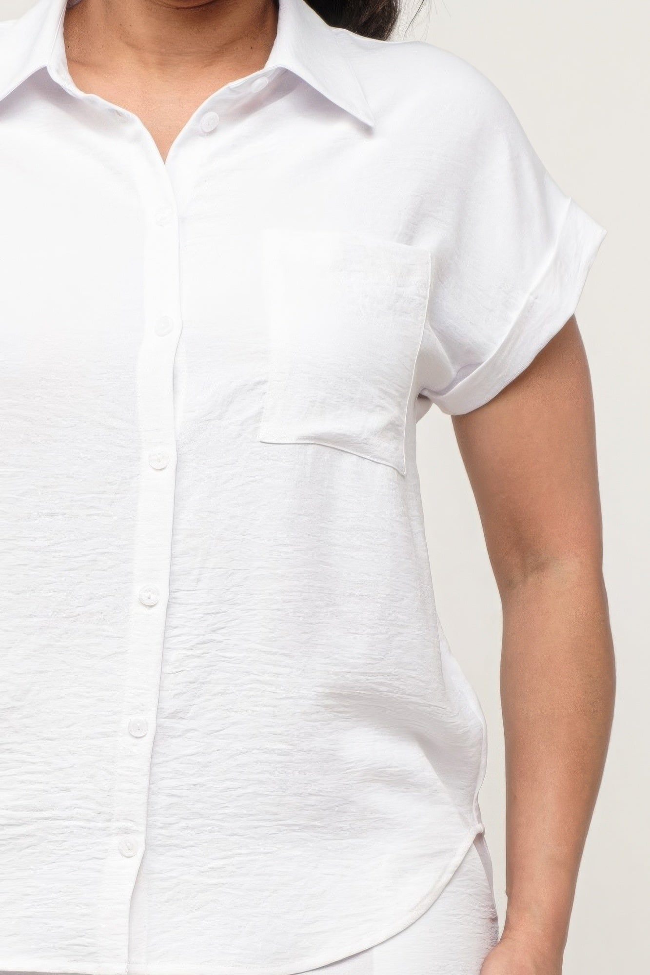 Button Down Pocket Loose Fit Top And Shorts Set-Product Type | Naughty Smile Fashion