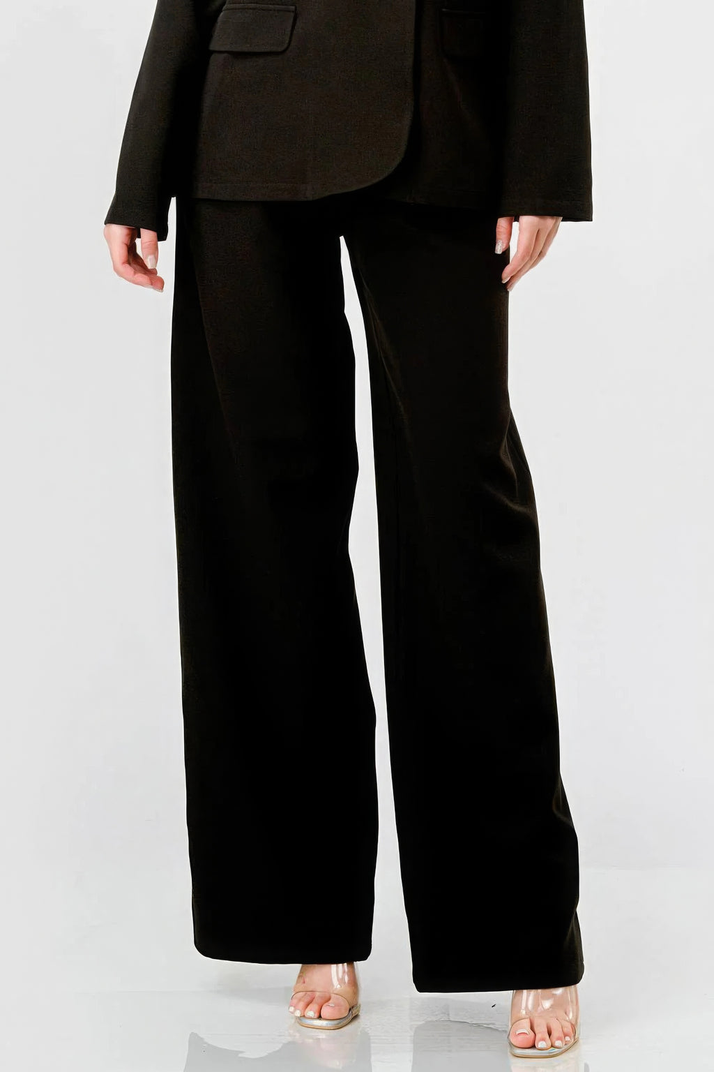 Luxe Stretch Woven Loose Fit Blazer And Wide Legs Pants Semi Formal Set-Product Type | Naughty Smile Fashion