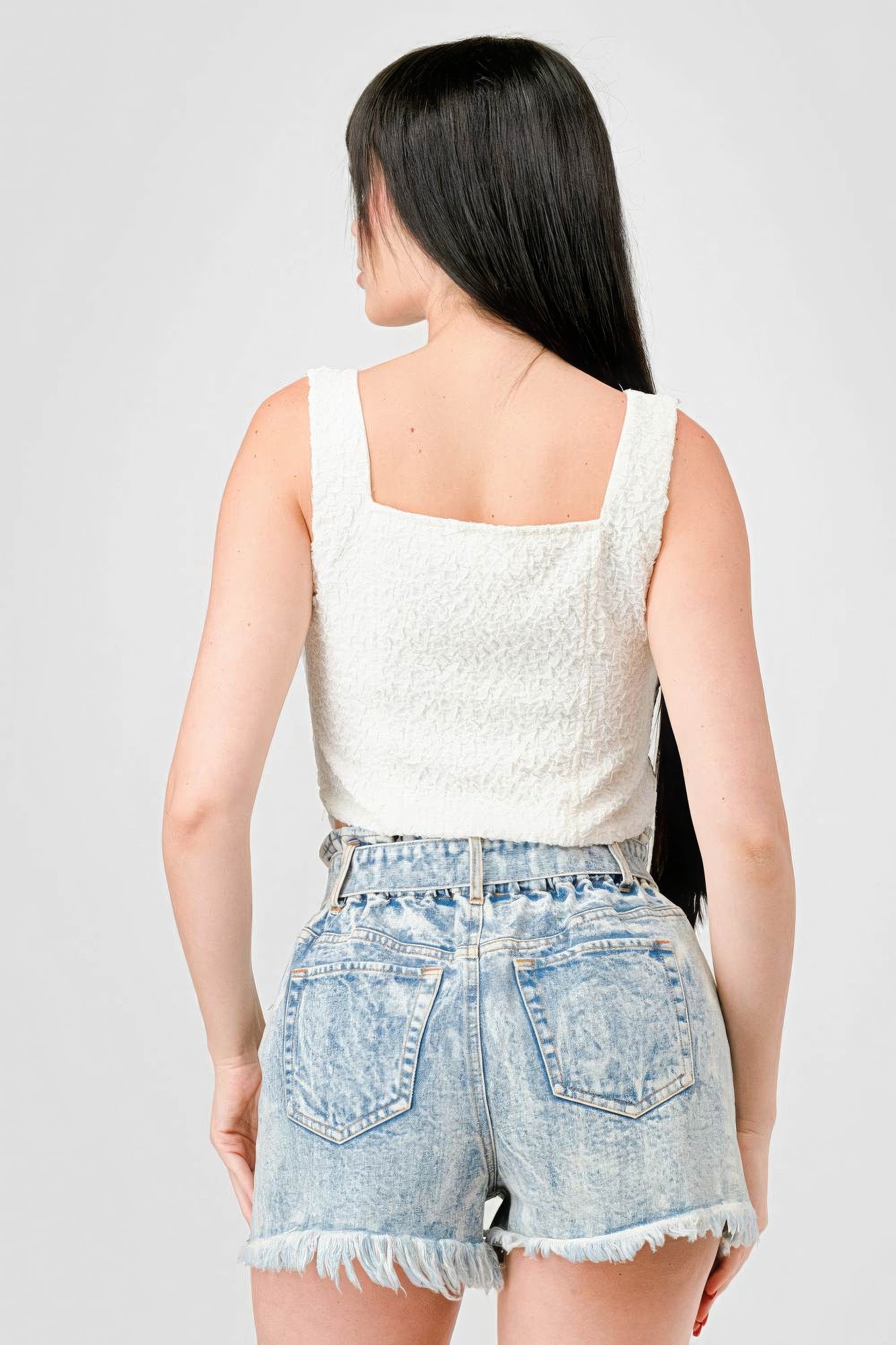 Crinkle Stretch Knit Sweetheart Hooked Bustier Cropped Top-Product Type | Naughty Smile Fashion