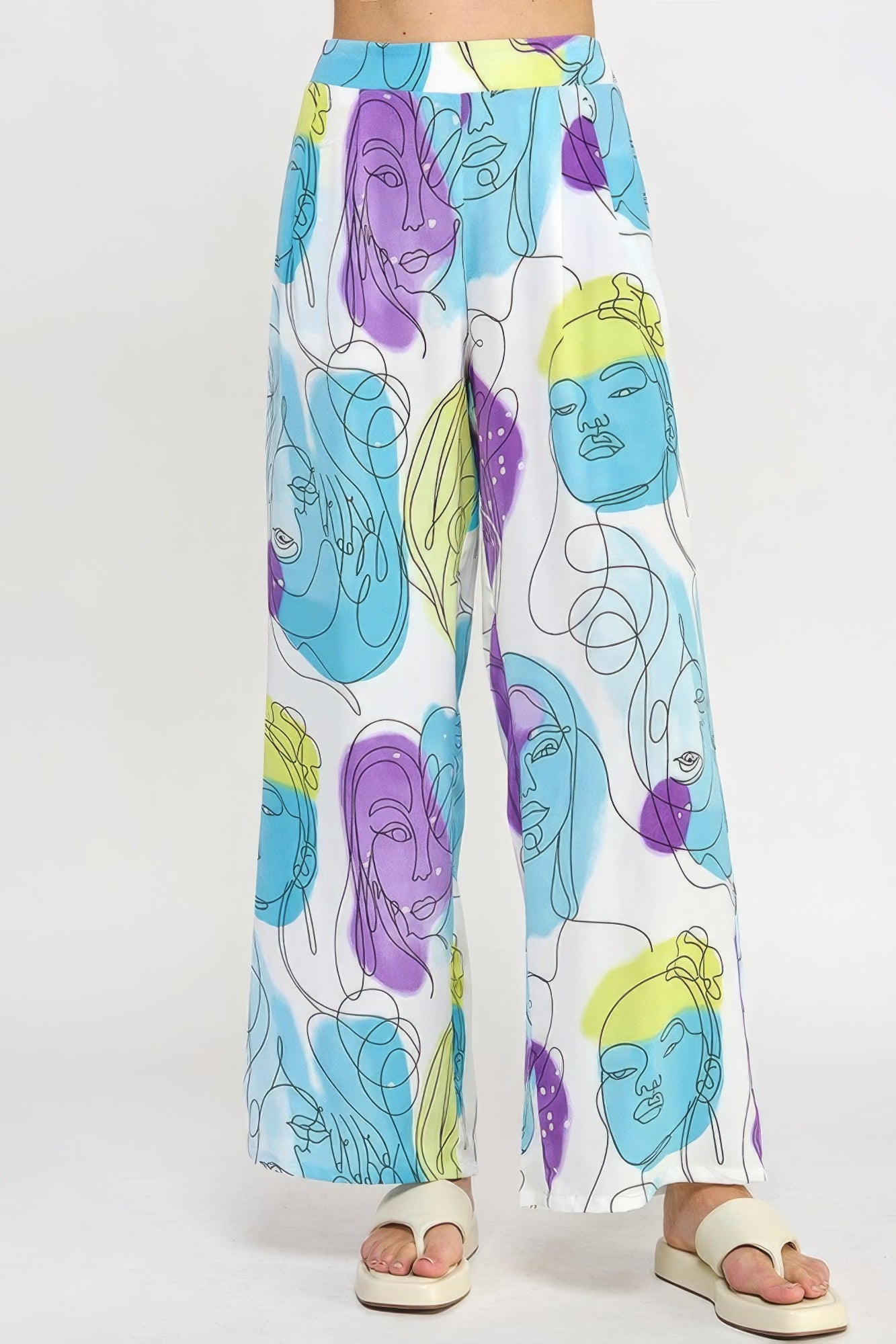 Printed Wide Leg Pant With Elastic Back-Product Type | Naughty Smile Fashion