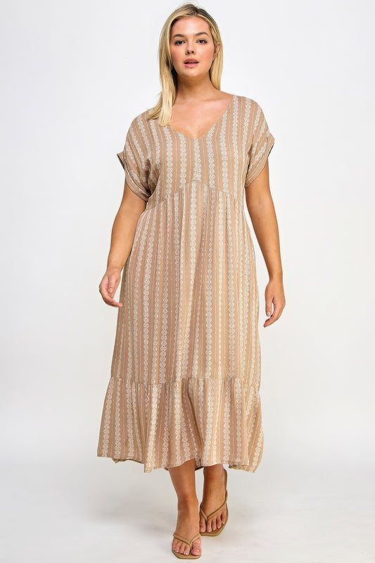Plus Size Boho Maxi Dress W/ Slip – Stylish & Comfortable – men’s fashion, stylish and versatile