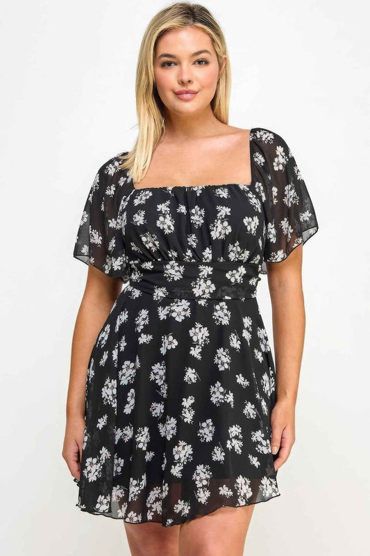 Plus Size Floral Chiffon Dress – Stylish & Comfortable – men’s fashion, stylish and versatile