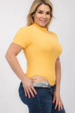 Plus Size Ribbed Short Sleeve Bodysuit