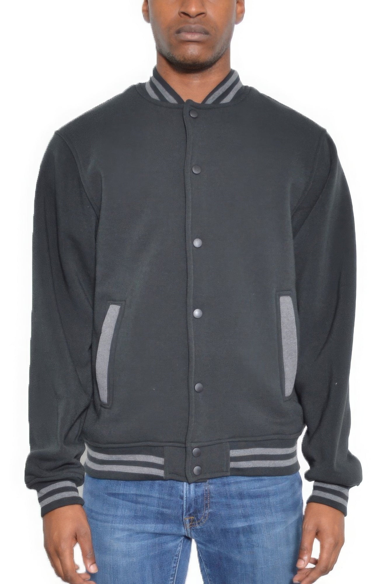 New Arrival – Mens Fleece Snap Button Varsity Jacket – New Arrival Now Live