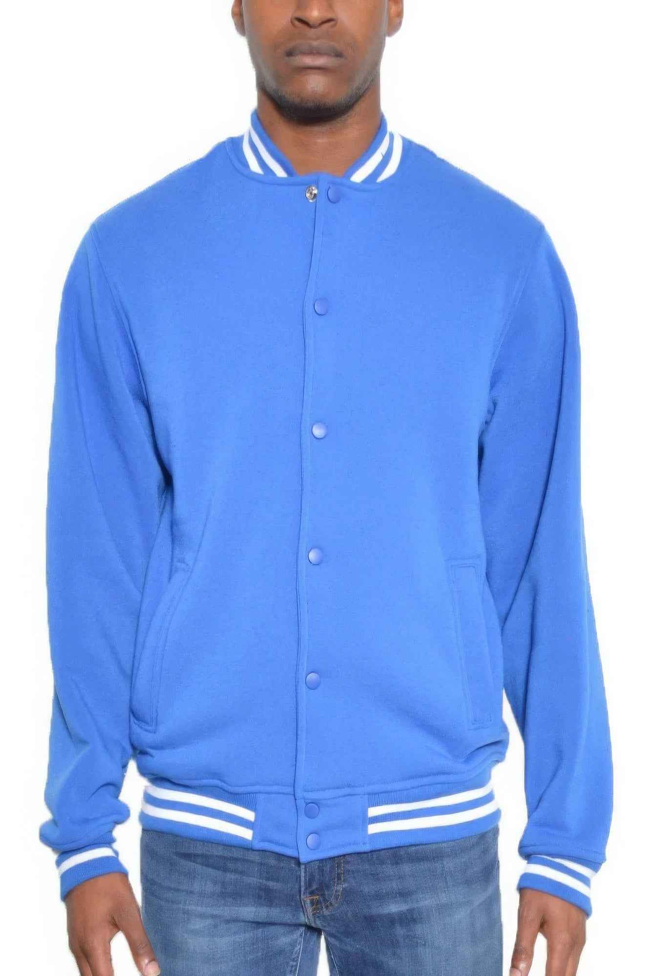 New Arrival – Mens Fleece Snap Button Varsity Jacket – New Arrival Now Live
