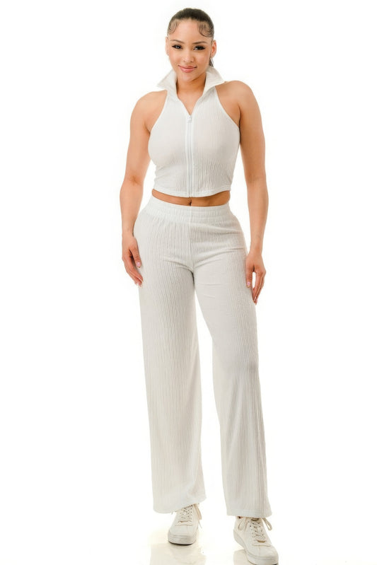 New Arrival – Crinkle Wide Pants Set Zipper – New Arrival Now Live