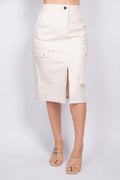 Faux Leather High-rise Cargo Skirt-Product Type | Naughty Smile Fashion