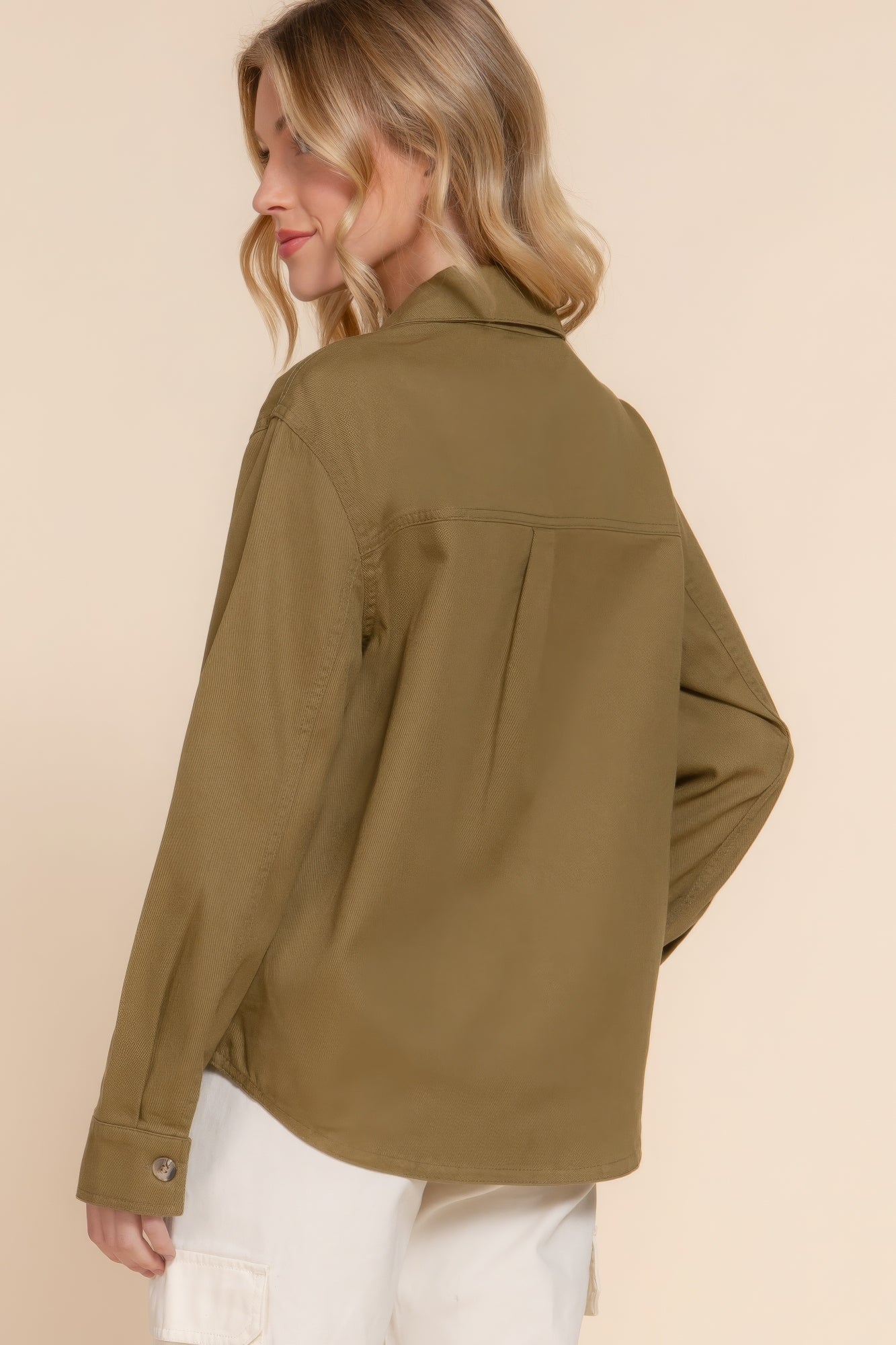 Button Down Cotton Denim Shacket-Product Type | Naughty Smile Fashion