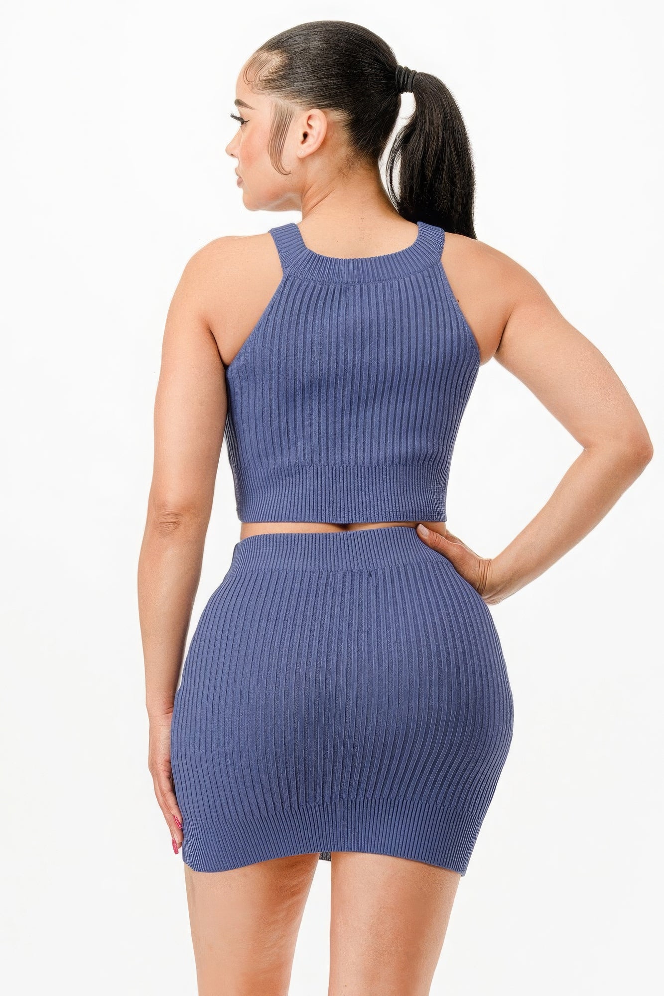 Halter Neck Tank Top And Bodycon Mini Skirt Set-Product Type | Naughty Smile Fashion