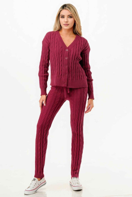 New Arrival – Cable Sweater Cardigan 2pc Set – New Arrival Now Live