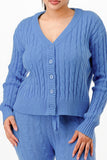 Cable Sweater Cardigan 2pc Set