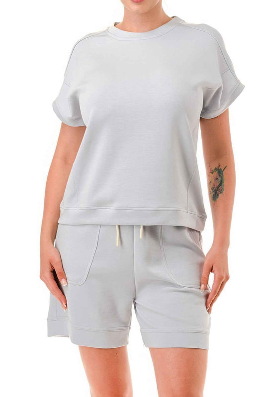 New Arrival – Air Cotton Monochrome Tee And Shorts Set – New Arrival Now Live