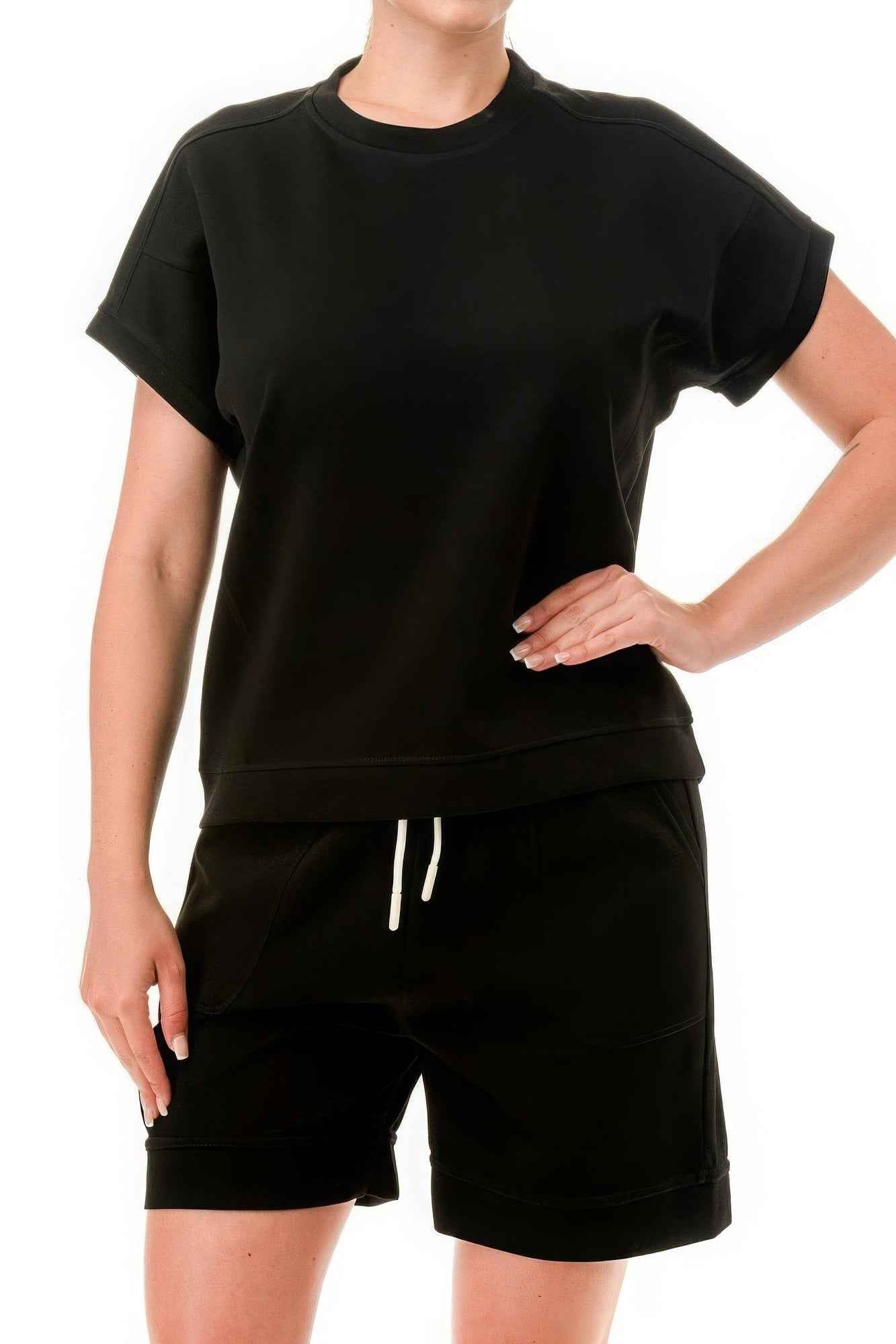 New Arrival – Air Cotton Monochrome Tee And Shorts Set – New Arrival Now Live