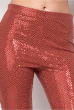 Sequined Fit & Flare Midrise Pants