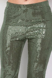 Sequined Fit & Flare Midrise Pants